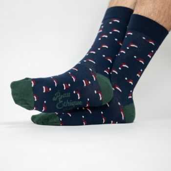 Chaussettes bleu marine motif noël