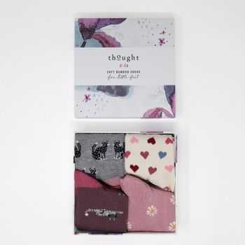 Coffret de4 paires de chaussettes pour enfant en coton biologique et bambou 1