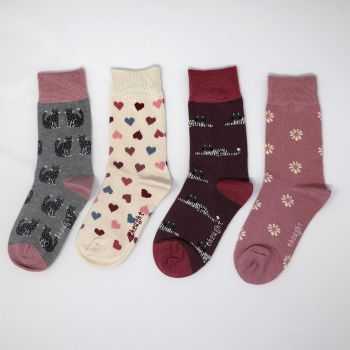 Coffret de  4 paires de chaussettes pour enfant en coton biologique et bambou