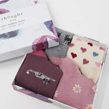 Coffret de4 paires de chaussettes pour enfant en coton biologique et bambou 4