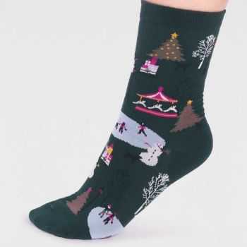 Chaussettes motifs noël en viscose de bambou