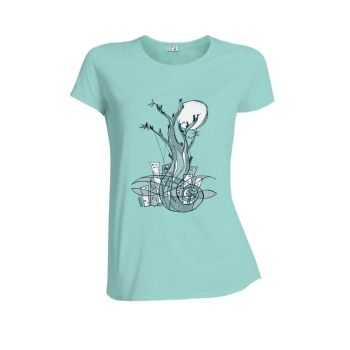 T-shirt femme en coton bio - bleu caraïbe 1