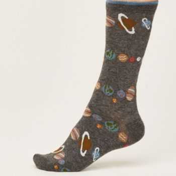 Chaussettes gris foncé impriméPlanètes Galaxie 1