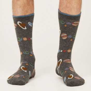 Chaussettes gris foncé impriméPlanètes Galaxie 2