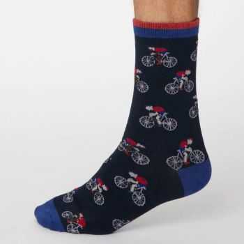 Chaussettes bleues ou grises avec imprimés cyclistes 5