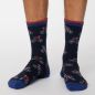 Chaussettes bleues ou grises avec imprimés cyclistes