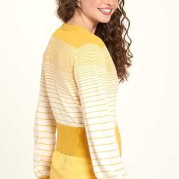 Cardigan bio rayures jaune