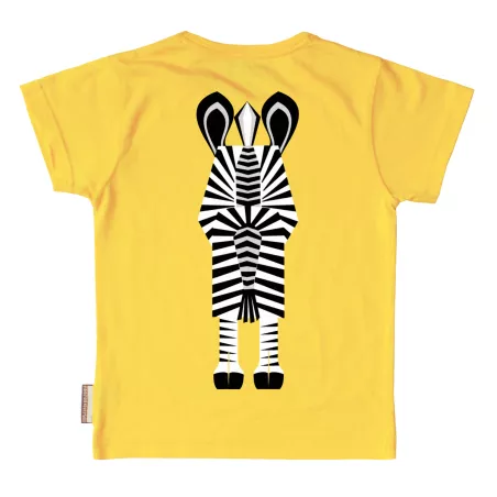 T-shirt coton bio jaune Zèbre