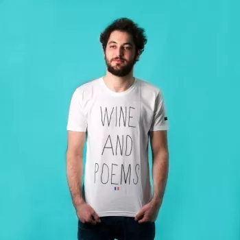 Tee-shirt blanc coton bio Wine and poems