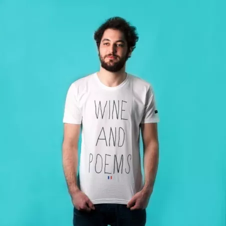 Tee-shirt blanc coton bio Wine and poems