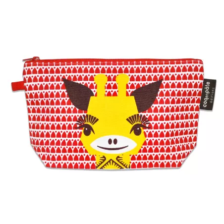 Trousse rouge girafe