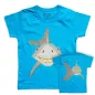 T-shirt coton bio bleu Requin