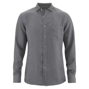 Chemise 100% chanvre pour homme gris foncé stone