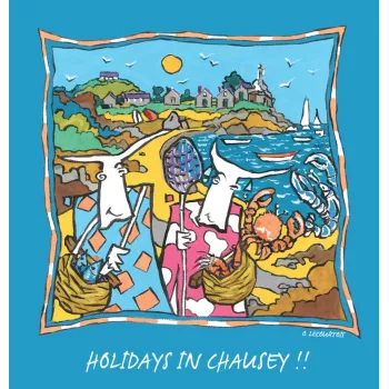 Tee-shirt bio bleu azur Holidays in Chausey