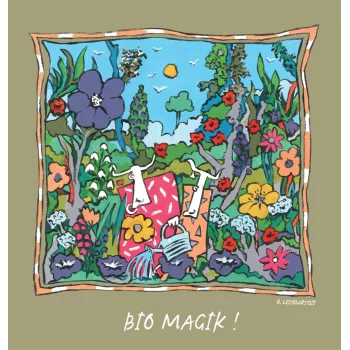Tee-shirt kaki clair coton bio Bio Magik