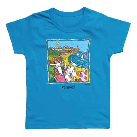 Tee-shirt bio bleu azur Holidays