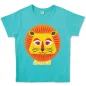T-shirt coton bio bleu Lion