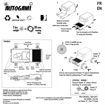 Voiture Autogami en carton et à l'énergie solaire