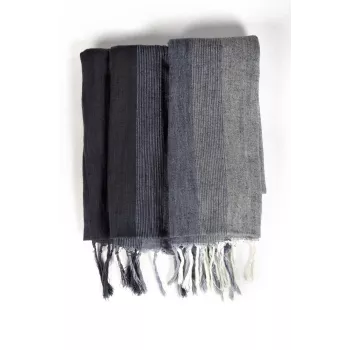 Cheche foulard noir et nuances de gris