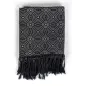 Cheche foulard formes psychedeliques noir et gris