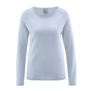 Pullover col rond chanvre et coton bio gris clearsky