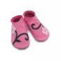 Chaussons cuir souple rose Orchidée