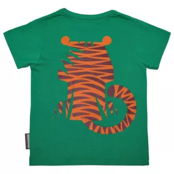 T-shirt coton bio vert Tigre dos