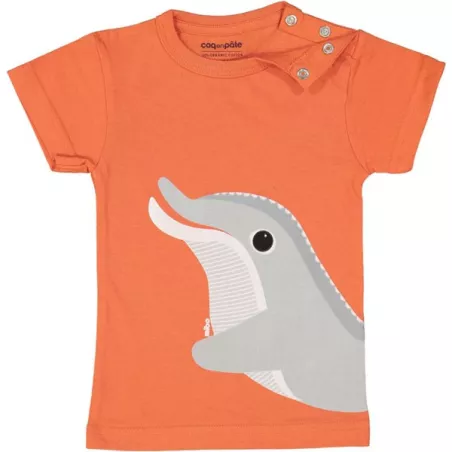 T-shirt coton bio corail dauphin