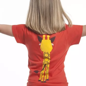 T-shirt coton bio rouge Girafe