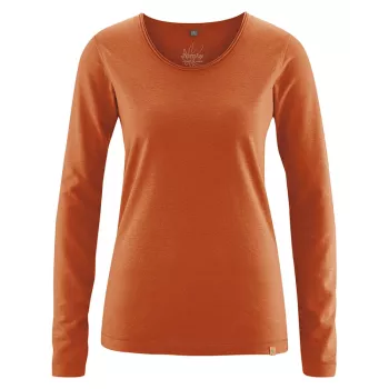 Haut femme coton bio et chanvre Lene orange fox