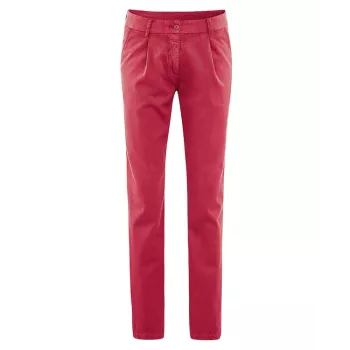 Pantalon slim toile coton bio et chanvre Alice rouge chili