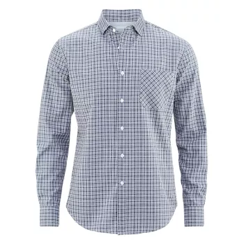 Chemise homme chanvre coton bio à carreaux bleu