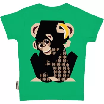 T-shirt coton bio vert Chimpanzé