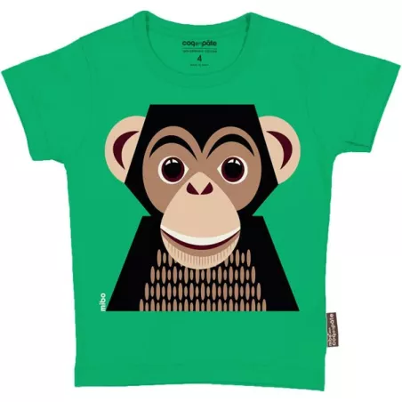 T-shirt coton bio vert Singe