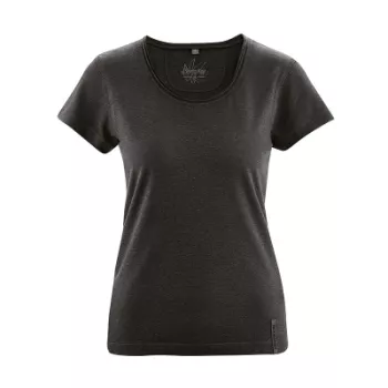 T-shirt breezy en coton bio et chanvre femme noir