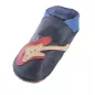 Chaussons cuir souple marine Guitare rouge
