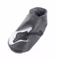 Chaussons cuir souple anthracite Guitare argentée