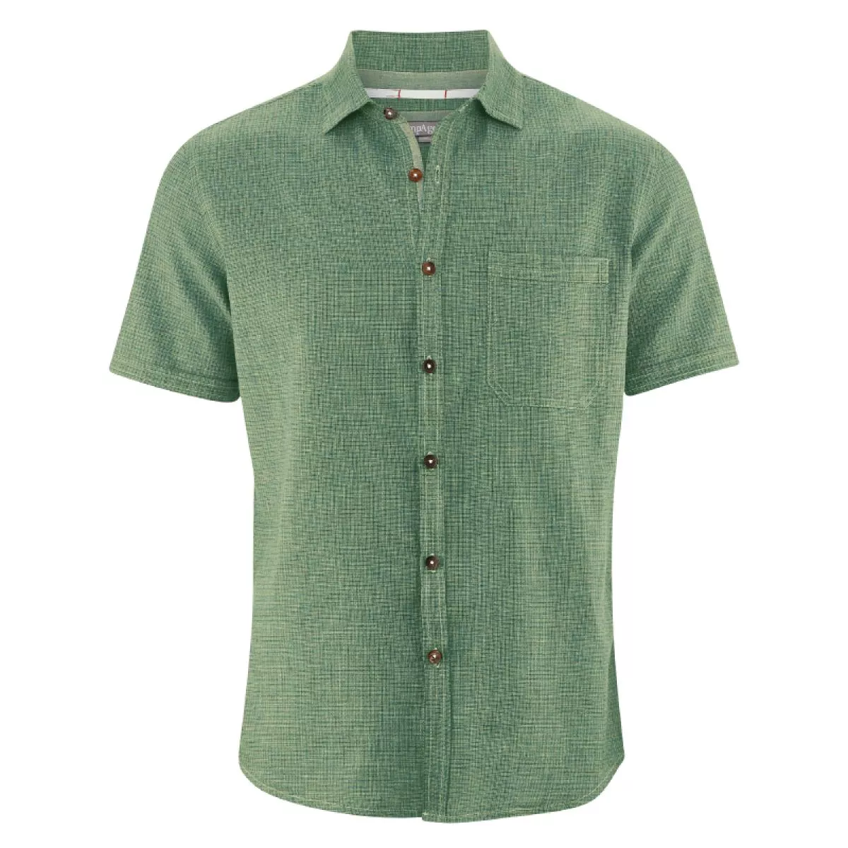 Chemise manches courtes coton bio chanvre couleur cactus