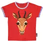 Tee shirt rouge en coton bio et équitable imprimé Gazelle 