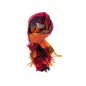 Cheche foulard style madras, coloré rouge, orangé et violet