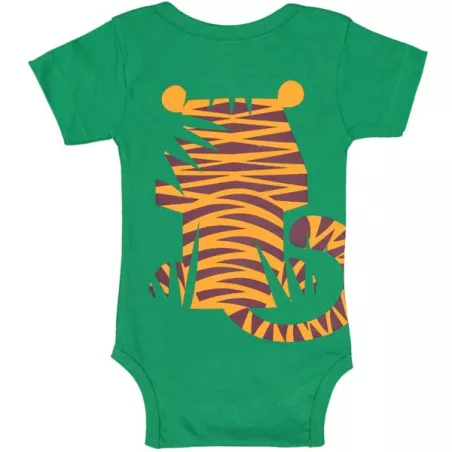 Body manches courtes coton bio vert Tigre