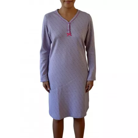 Chemise de nuit mauve claire en coton biologique