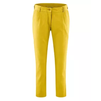 Pantalon 7/8 en coton bio et chanvre curry