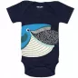 Body manches courtes coton bio bleu baleine