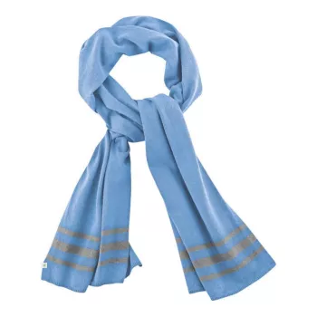 Écharpe avec rayures en chanvre et coton bio bleu clair