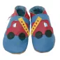 Chaussons cuir souple bleu Pompier 