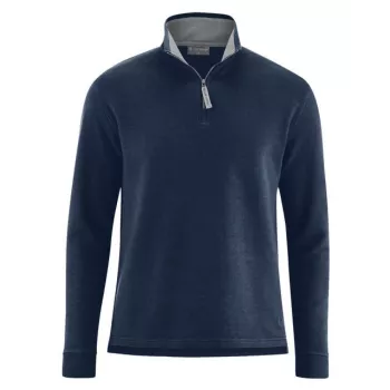 Sweat troyer homme chanvre et coton biologique bleu marine