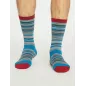 Chaussettes rayées homme en bambou et coton bio bleu, rouge et grises 