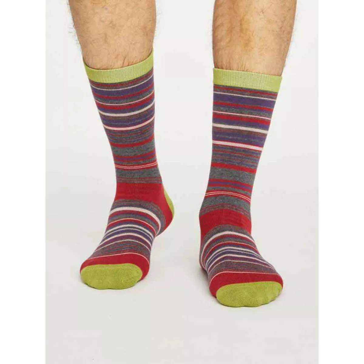 Chaussettes rayées homme en bambou et coton bio 