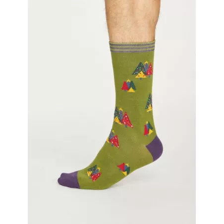 Chaussettes bambou vertes ou grises sapins 